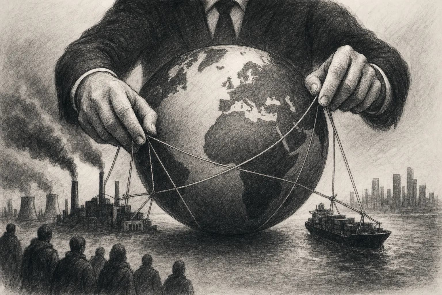 Illustration symbolique du débat sur les grandes fortunes : une balance et des piles de pièces face à un microphone.
